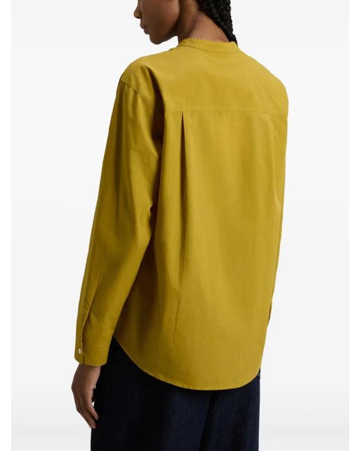 Woolrich Yellow Pure Cotton Voile Shirt With Band Collar