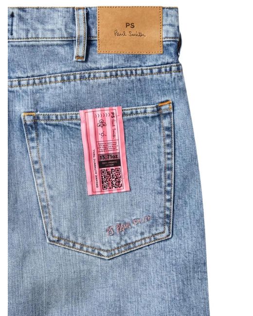 Paul Smith Blue Faded-Effect Logo-Embroidered Shorts for men