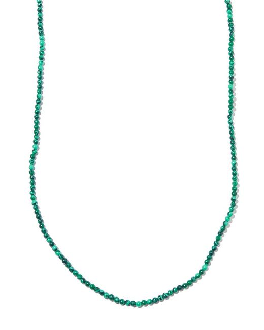 Luis Morais Metallic 14Kt Malachite Beaded Necklace for men