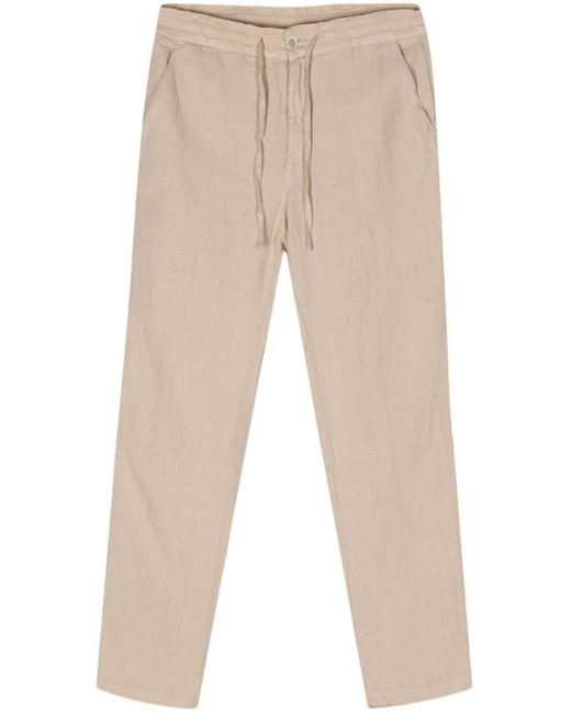 120% Lino Natural Straight-leg Linen Trousers for men