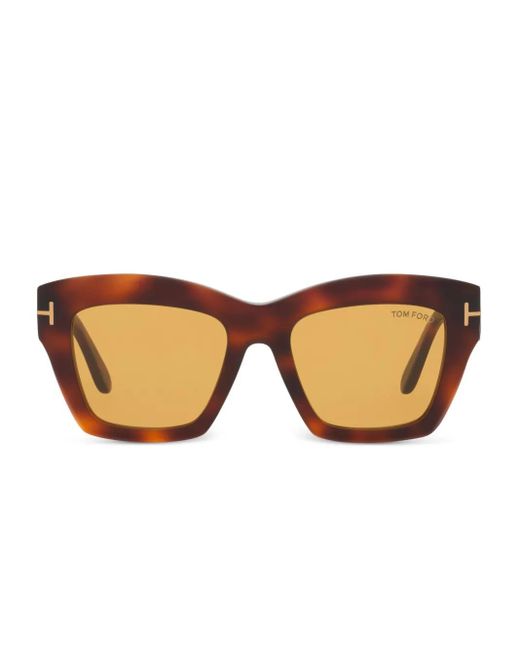 Tom Ford Brown Luna Oversize-Frame Sunglasses