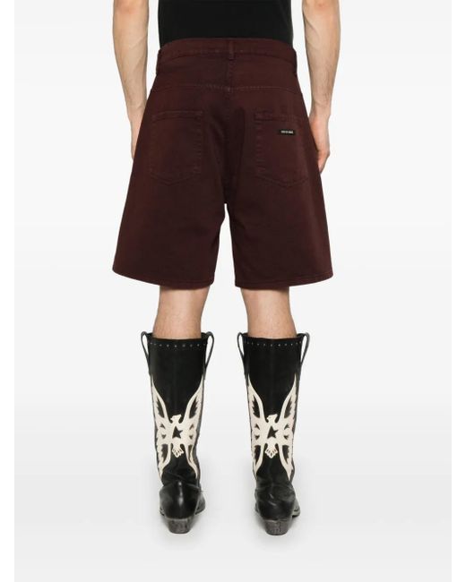State of Order Red Denim Shorts for men