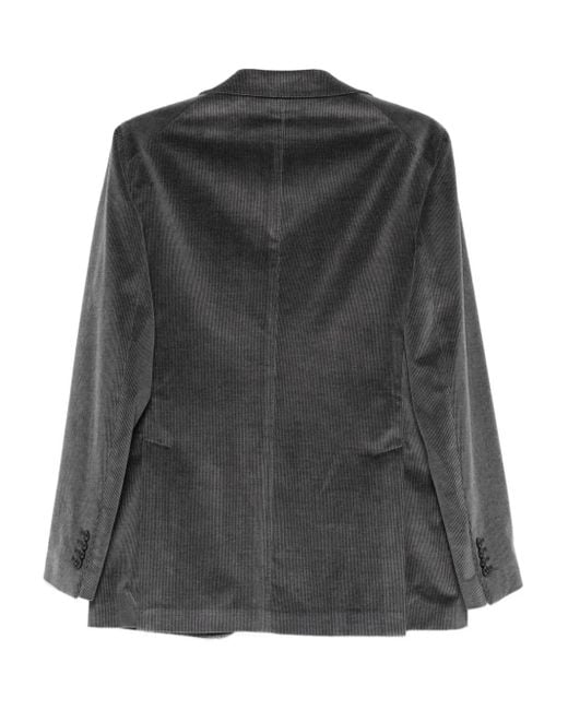 Tagliatore Gray Corduroy Two-Button Jacket for men