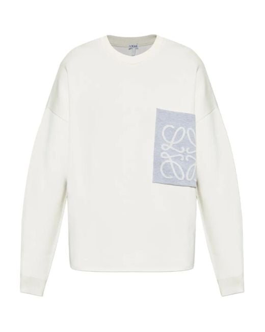 Maglione Con Applicazione di Loewe in White da Uomo