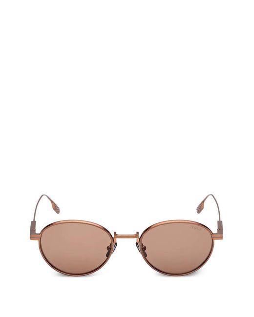 Zegna Pink Round-Frame Sunglasses for men