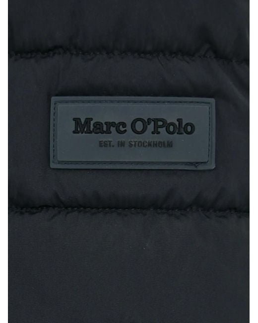 Marc O' Polo Black Logo-Patch Quilted Jacket for men