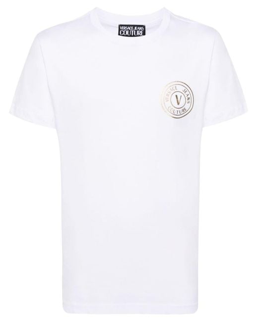 メンズ Versace フロックロゴ Tシャツ White