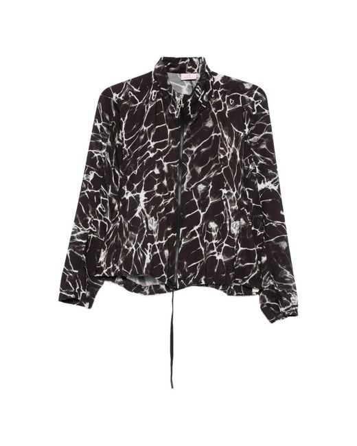 Deha Black Abstract-Print Zip-Up Jacket
