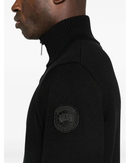 Canada Goose Black Rosseau Half-Zip Sweater for men