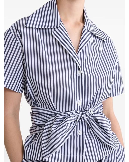 Patou Blue Striped Knotted Shirt