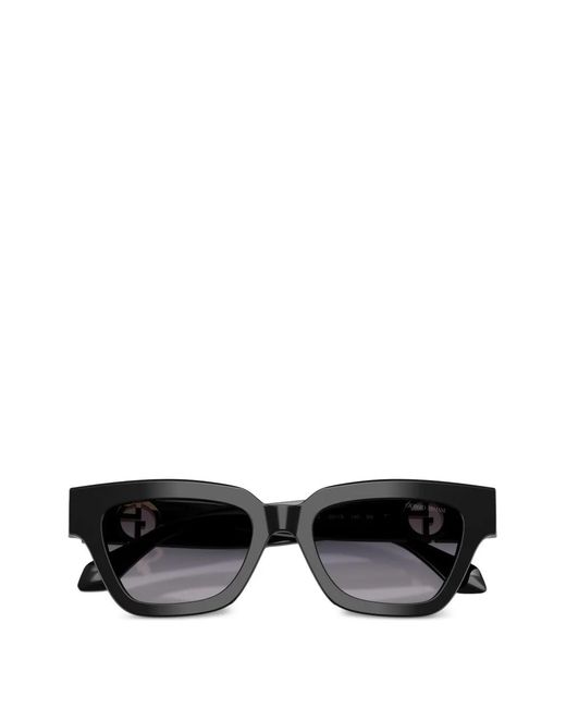 Giorgio Armani Gray Geometric-Frame Logo-Detail Sunglasses