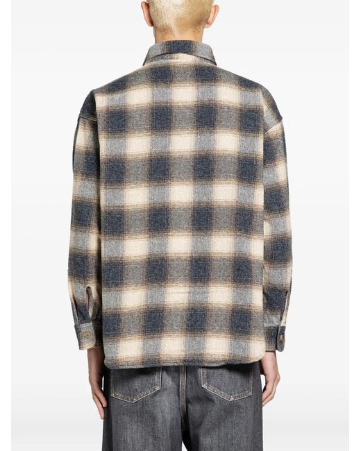 MYTHINKS Gray Checked Shirt for men