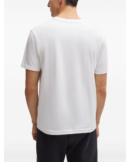 Camiseta con estampado gráfico Boss de hombre de color White