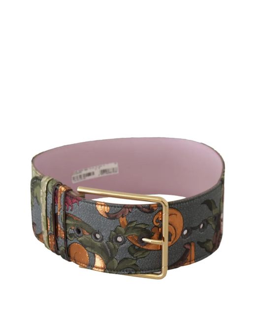 Dolce & Gabbana Pink Floral-Embroidered Belt