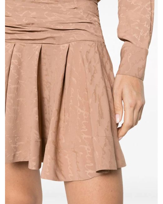Pinko Natural Arzach Logo-Jacquard Shirtdress