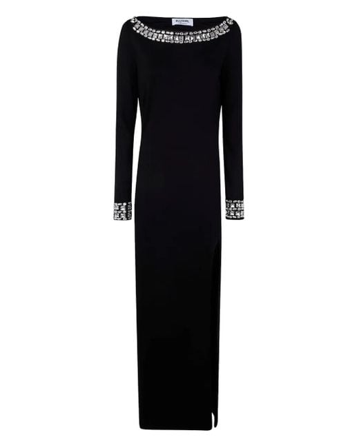 Blugirl Blumarine ビジュートリム ロングドレス Black