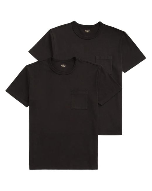 RRL Black Soft Jersey T-Shirt (Pack Of 2) for men