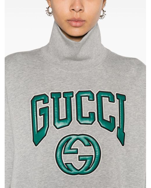 Gucci グレー ロゴアップリケ スウェットシャツ Gray