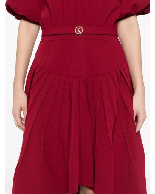 Saiid Kobeisy Red Crepe Short Dress
