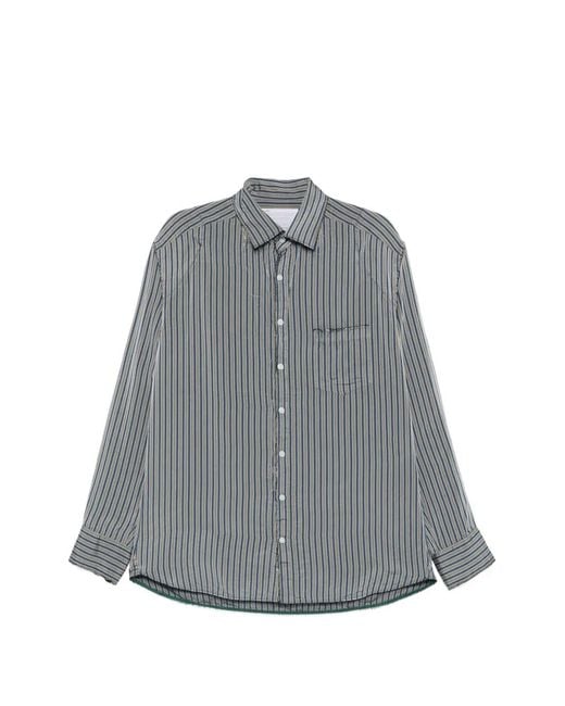 Kolor Gray Striped-Pattern Shirt for men