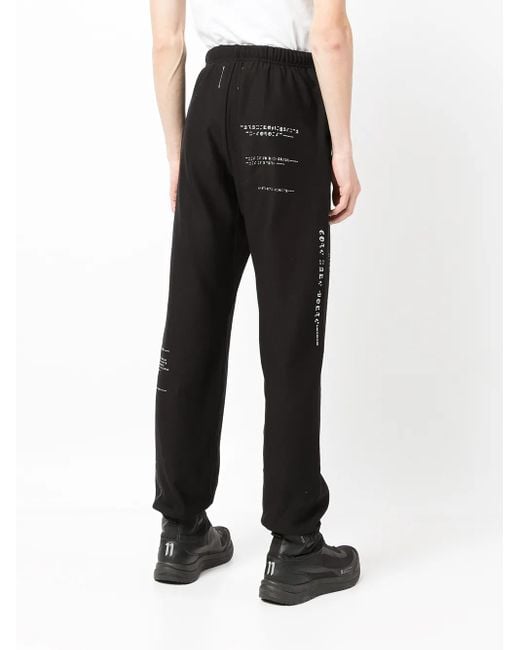 TAKAHIROMIYASHITA The Soloist Black Slogan-Print Track Pants for men