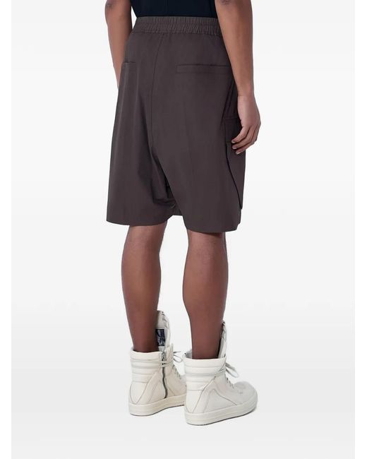 Rick Owens Gray Elasticated Cargo Shorts for men