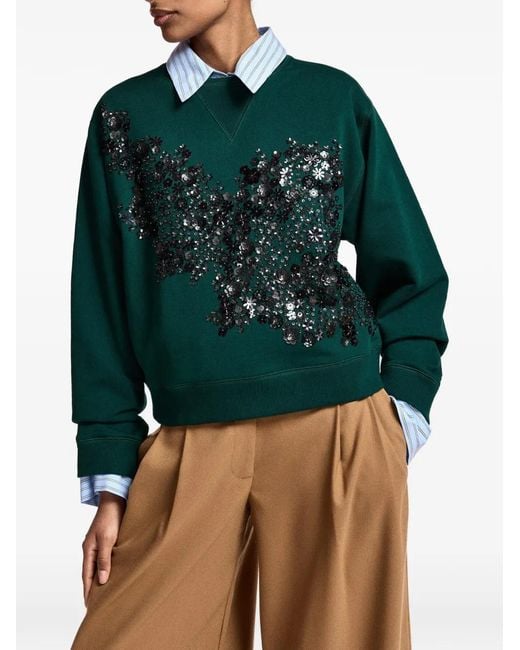 Essentiel Antwerp Green Sweat À Sequins Brodés