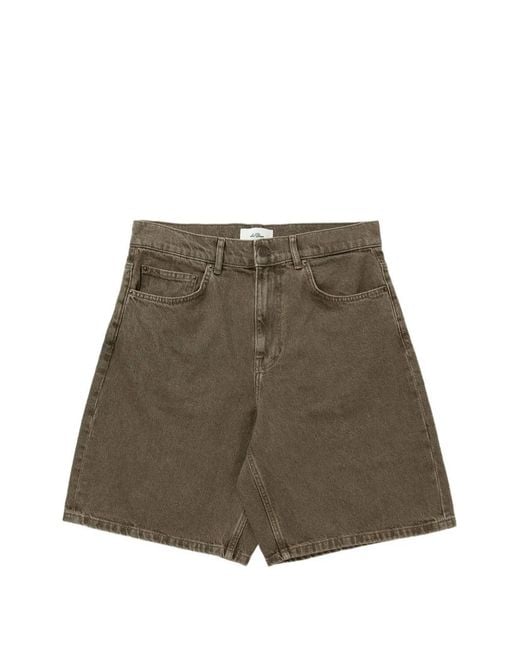 Les Deux Brown Washed-Denim Shorts for men