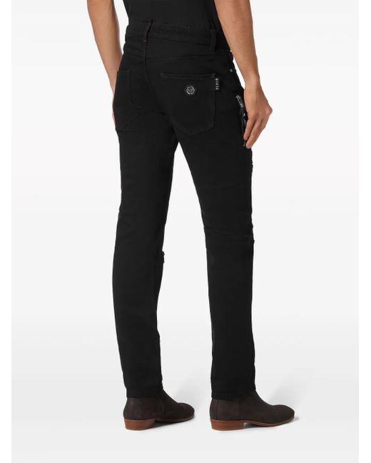 Philipp Plein Black Rock Star Slim-Cut Jeans for men