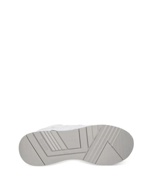 Guess White Mickay 4G Logo-Print Low-Top Sneakers