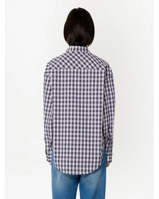 AMI Blue Plaid-Pint Long-Sleeve Shirt