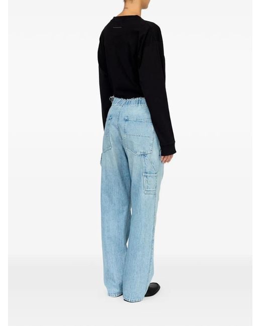 MM6 by Maison Margiela Blue Wide-Leg Jeans