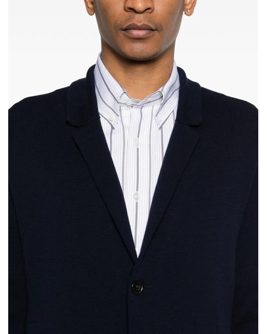 Roberto Collina Black Patch-Pockets Cardigan for men