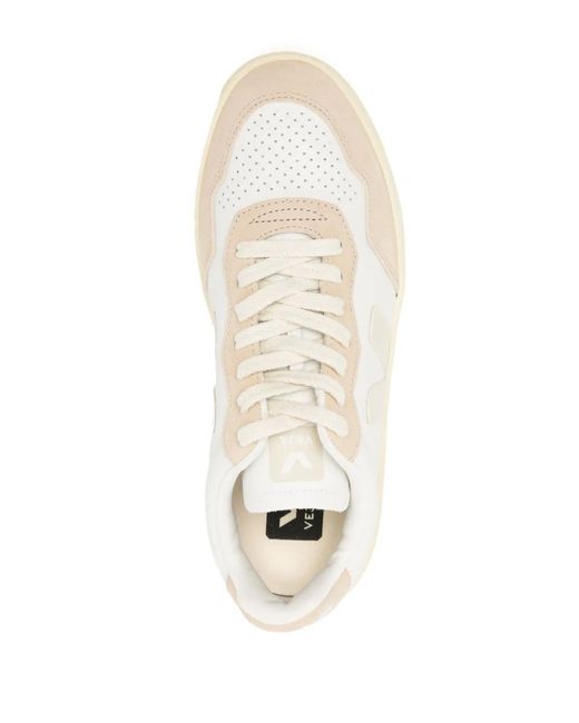 Veja White V-90 Panelled Sneakers for men