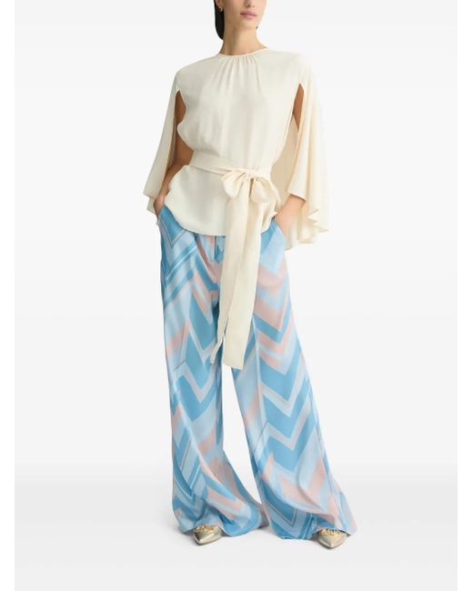 Liu Jo Blue Soft Light And Printed Trousers