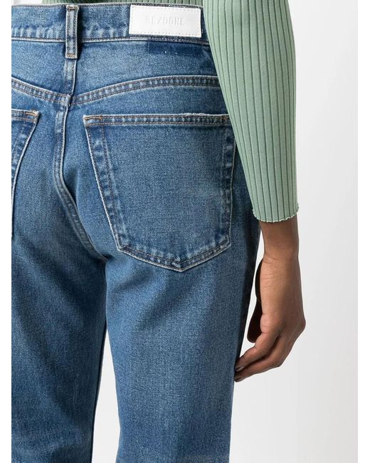 Re/done Blue High-Rise Flared Jeans
