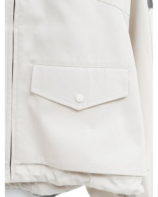 Loewe White Layered Drawstring-Hem Jacket