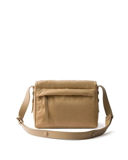 Prada Brown Small Traveller Padded Shoulder Bag