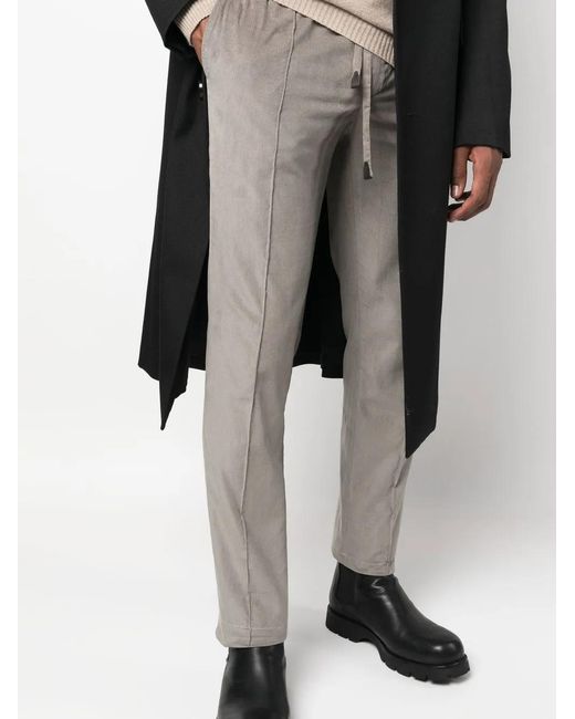 Brioni Gray Drawstring-Waist Trousers for men
