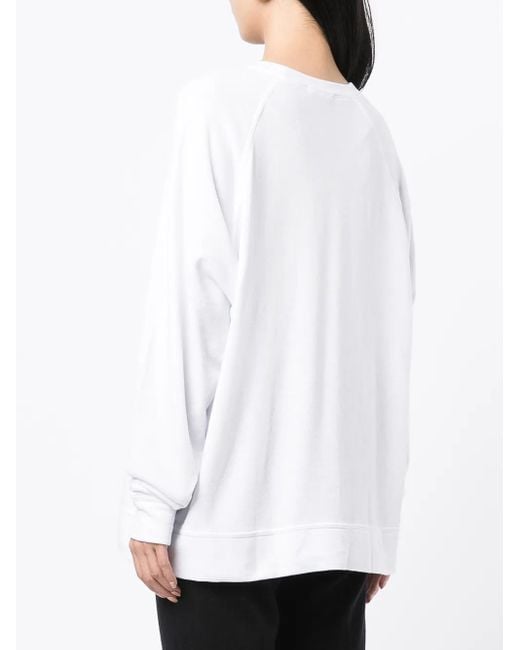 James Perse White French-Terry Crewneck Sweatshirt