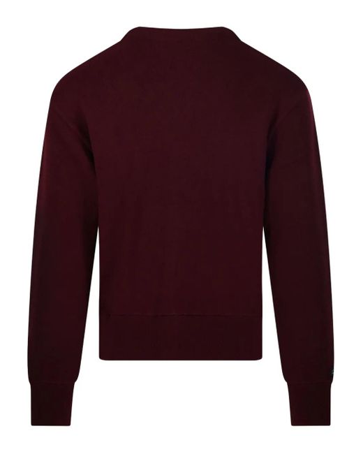 DUNST Purple Crest-Embroidered Cardigan for men