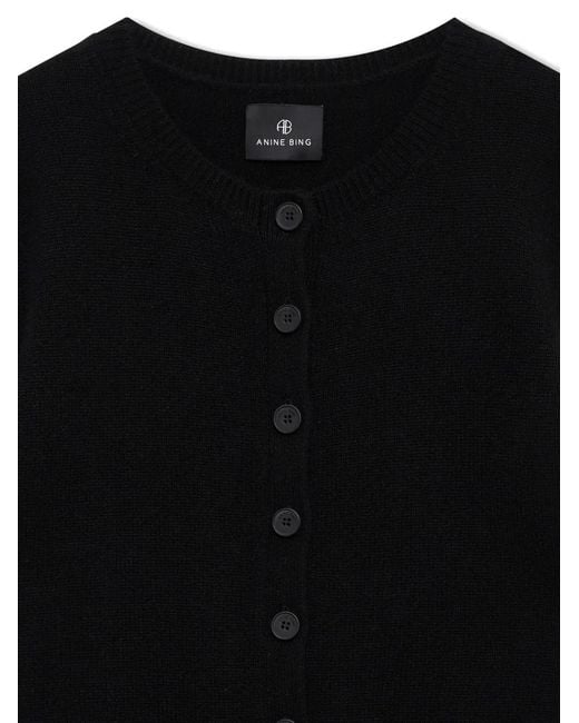 Anine Bing Black Gracie Short-Sleeve Cardigan