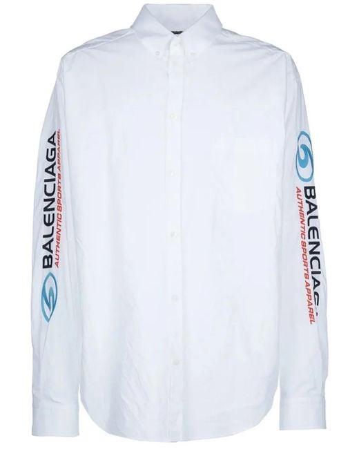 メンズ Balenciaga ロゴ シャツ White