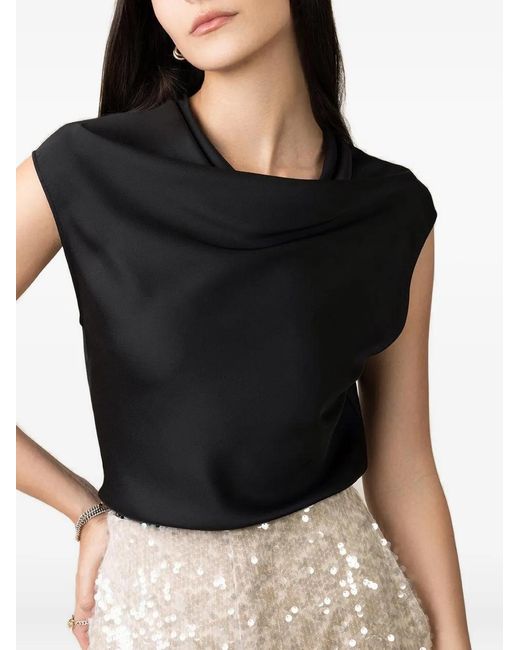 Philosophy Di Lorenzo Serafini Black Cowl-Neck Sleeveless Top