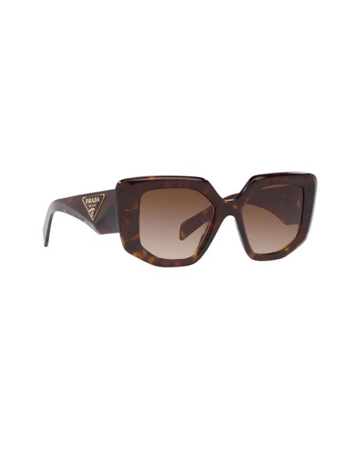 Prada Brown Tortoiseshell-Effect Square Sunglasses