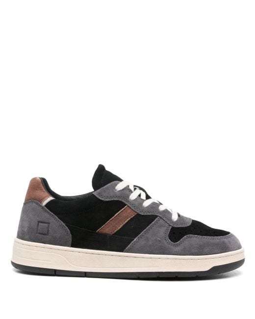 Date Black Court 2.0 Suede Panelled Sneakers for men