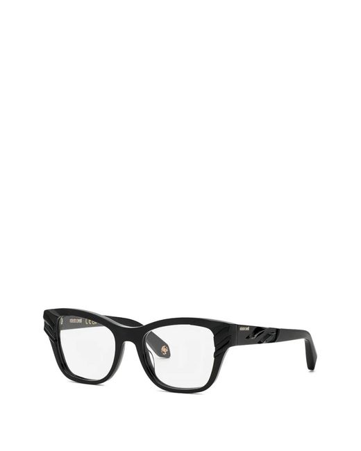 Roberto Cavalli Black Rectangle-Frame Glasses