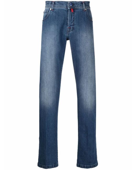 Kiton Blue Low-rise Slim-fit Jeans for men