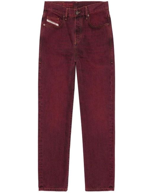DIESEL Red High-Waist-Jeans Mit Geradem Bein