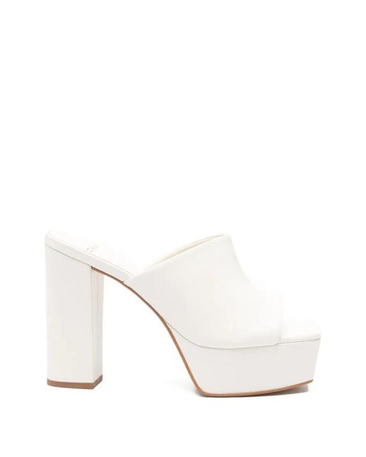 Carrano White Platform Mules
